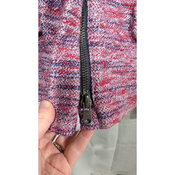 J Crew Poppy Jacket Womens XL Pink Purple Micro Tweed Long Sleeve Blazer Pockets - Picture 6 of 7